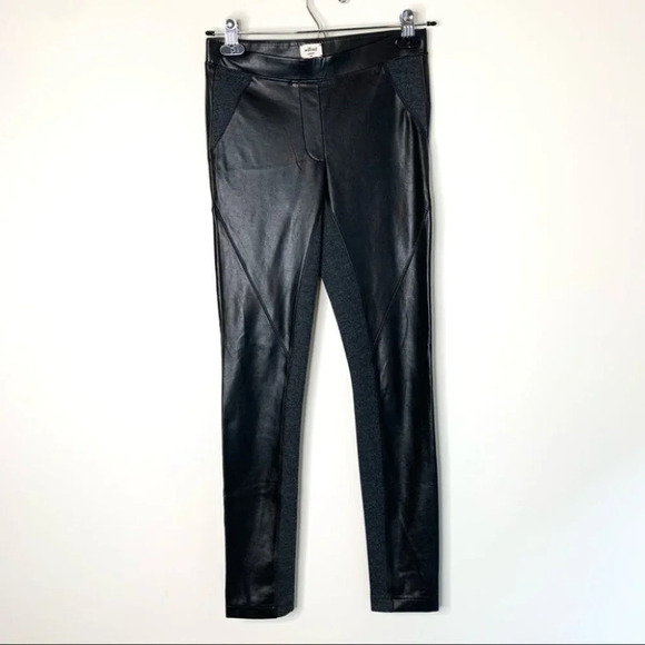 Aritzia Wilfred Rebelle Legging Pant Panelled Faux Leather Skinny Leg Black XS - Picture 7 of 16